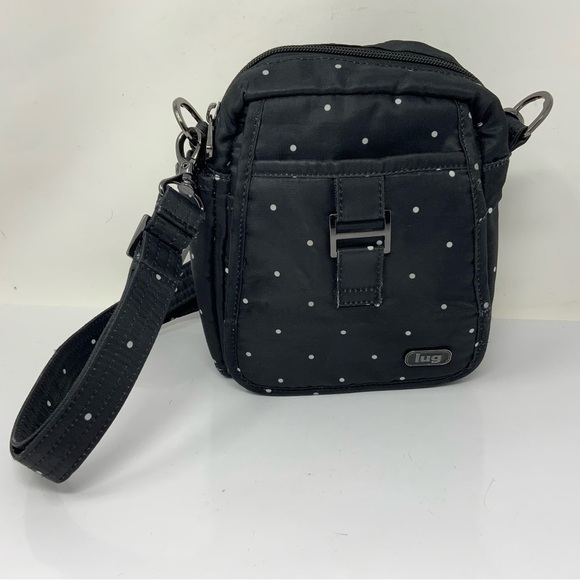 lug Bags Lug Can Can Crossbody Bag Black And White Polka Dots